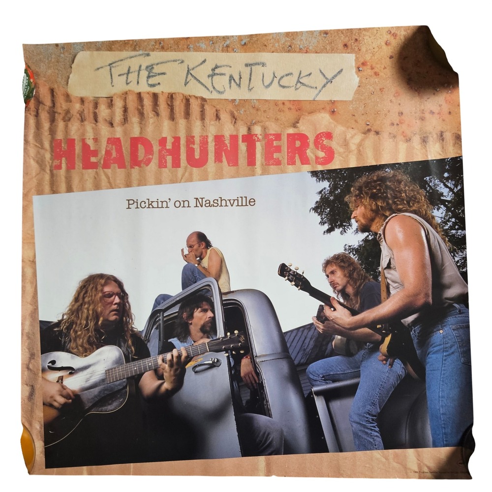 Kentucky‎ Headhunters Pickin' on Nashville VTG 1989 Promo Poster 24x24 PolyGram